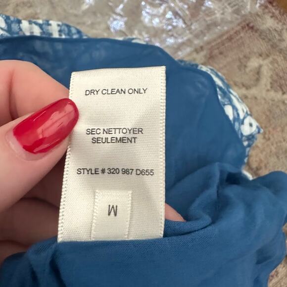 Rebecca Taylor Womens Blue Flutter Sleeve Perla Petal Flounce-Hem Mini Dress M - Picture 11 of 16